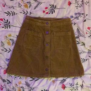 Ribbed Button Up Skirt
